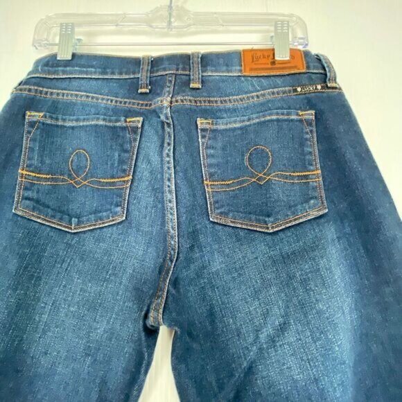 Lucky Brand Sofia Boot Women's size 10/30 Mid Rise Blue Medium Denim Boot Ankle. - Picture 8 of 12